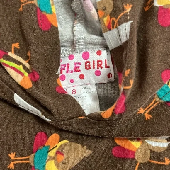 Ruffle Girl thanksgiving coordinated long sleeve hoodie & leggings, size 8 - Picture 2 of 3